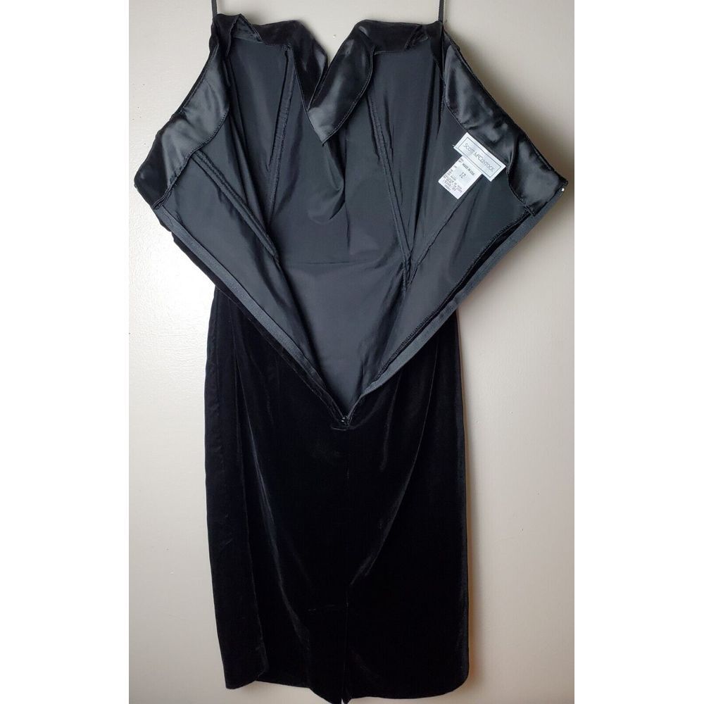 Scott Mcclintock Y2K Strapless Black Velvet Whimsigoth Prom Dress Dark Romantic - Picture 3 of 11